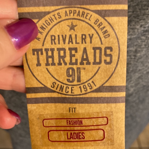 NC University heather gray v neck tank with keyhole & crisscross accent … - Picture 7 of 10